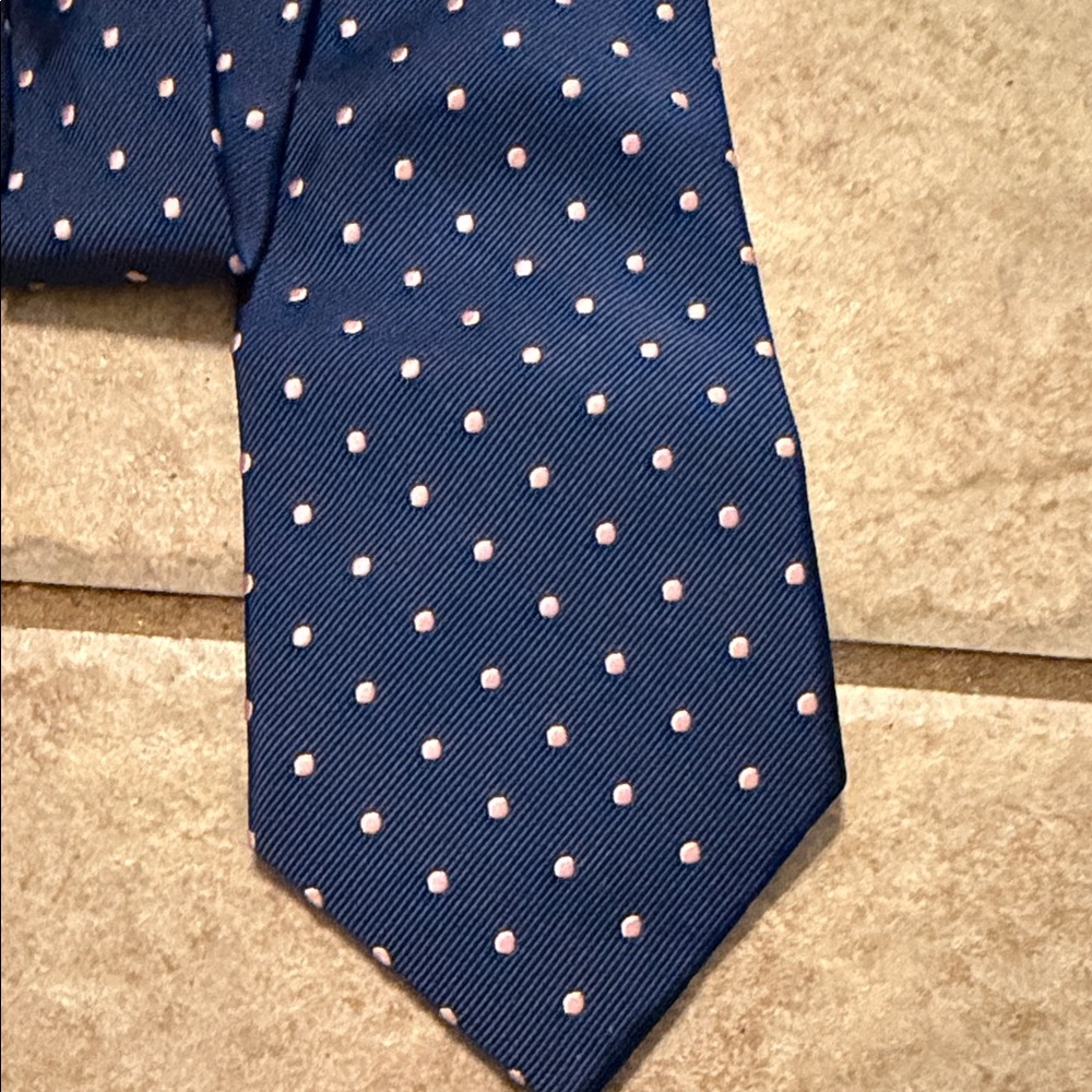 JOS A Bank Elegant Blue Polka Dot Necktie